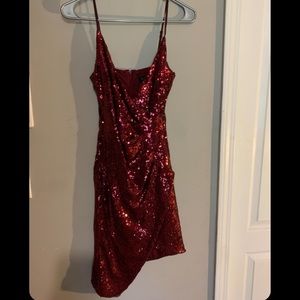 Maroon sequin party dress